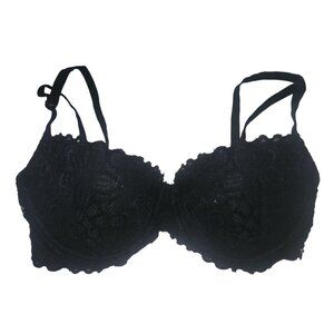 Victorias Secret Pink Black Lace 34DD Push-Up Bra‎ With Adjustable Straps
